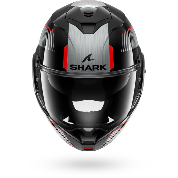 CASCO REVERSIBILE SHARK OXO SIKTER KUS - nero/cromo/argento lucido