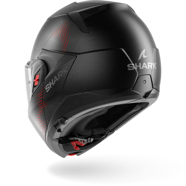 CASCO REVERSIBILE SHARK OXO SP LYNE Mat KAA - nero/antracite/rosso opaco