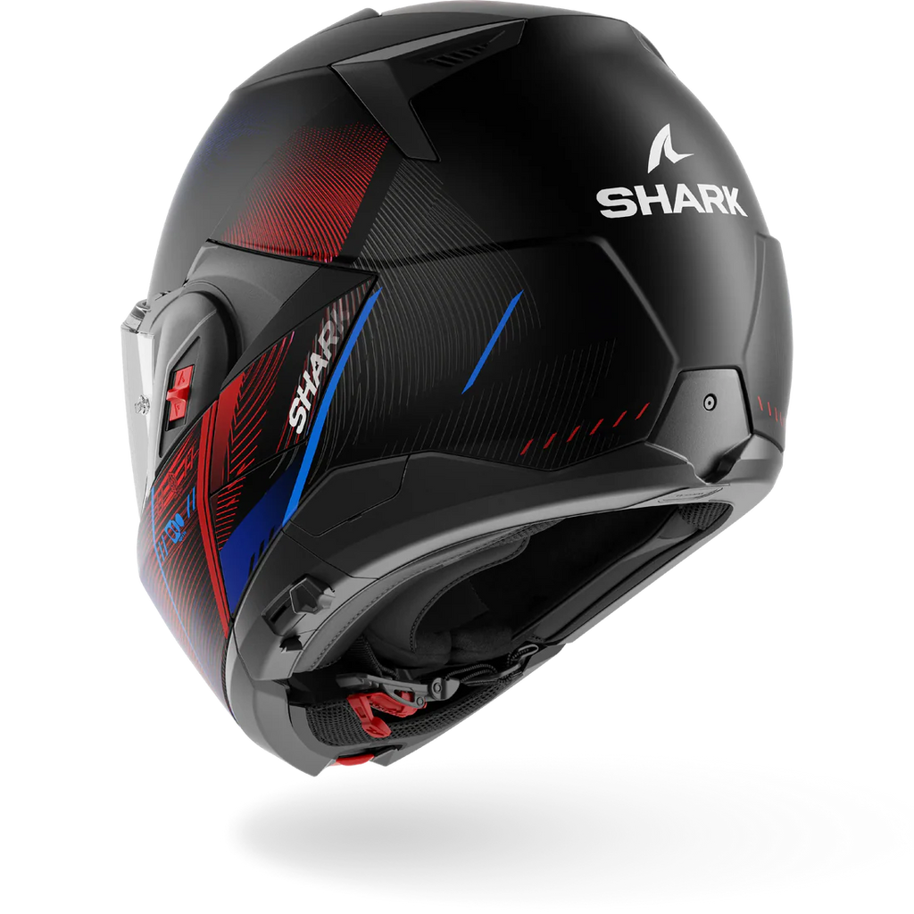 CASCO REVERSIBILE SHARK OXO SPEED-TECH Mat - KBR nero opaco/blu/rosso