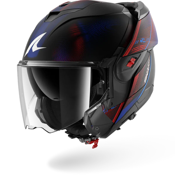 CASCO REVERSIBILE SHARK OXO SPEED-TECH Mat - KBR nero opaco/blu/rosso