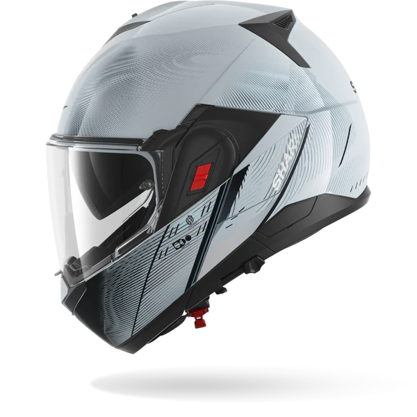 CASCO REVERSIBILE SHARK OXO SPEED-TECH SWK - argento/bianco/nero lucido