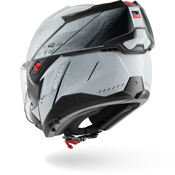 CASCO REVERSIBILE SHARK OXO SPEED-TECH SWK - argento/bianco/nero lucido