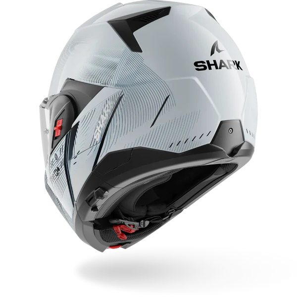 CASCO REVERSIBILE SHARK OXO SPEED-TECH SWK - argento/bianco/nero lucido