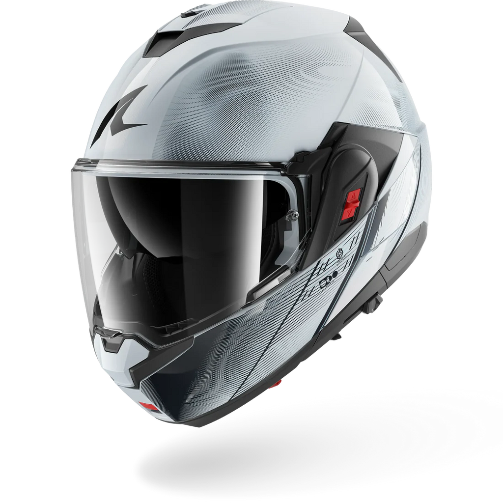 CASCO REVERSIBILE SHARK OXO SPEED-TECH SWK - argento/bianco/nero lucido