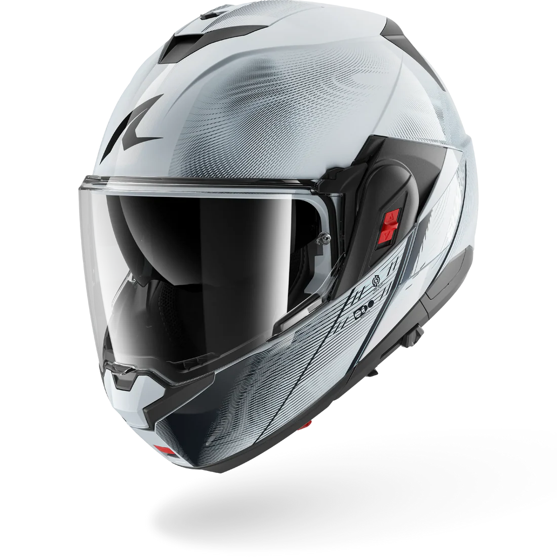 CASCO REVERSIBILE SHARK OXO SPEED-TECH SWK - argento/bianco/nero lucido