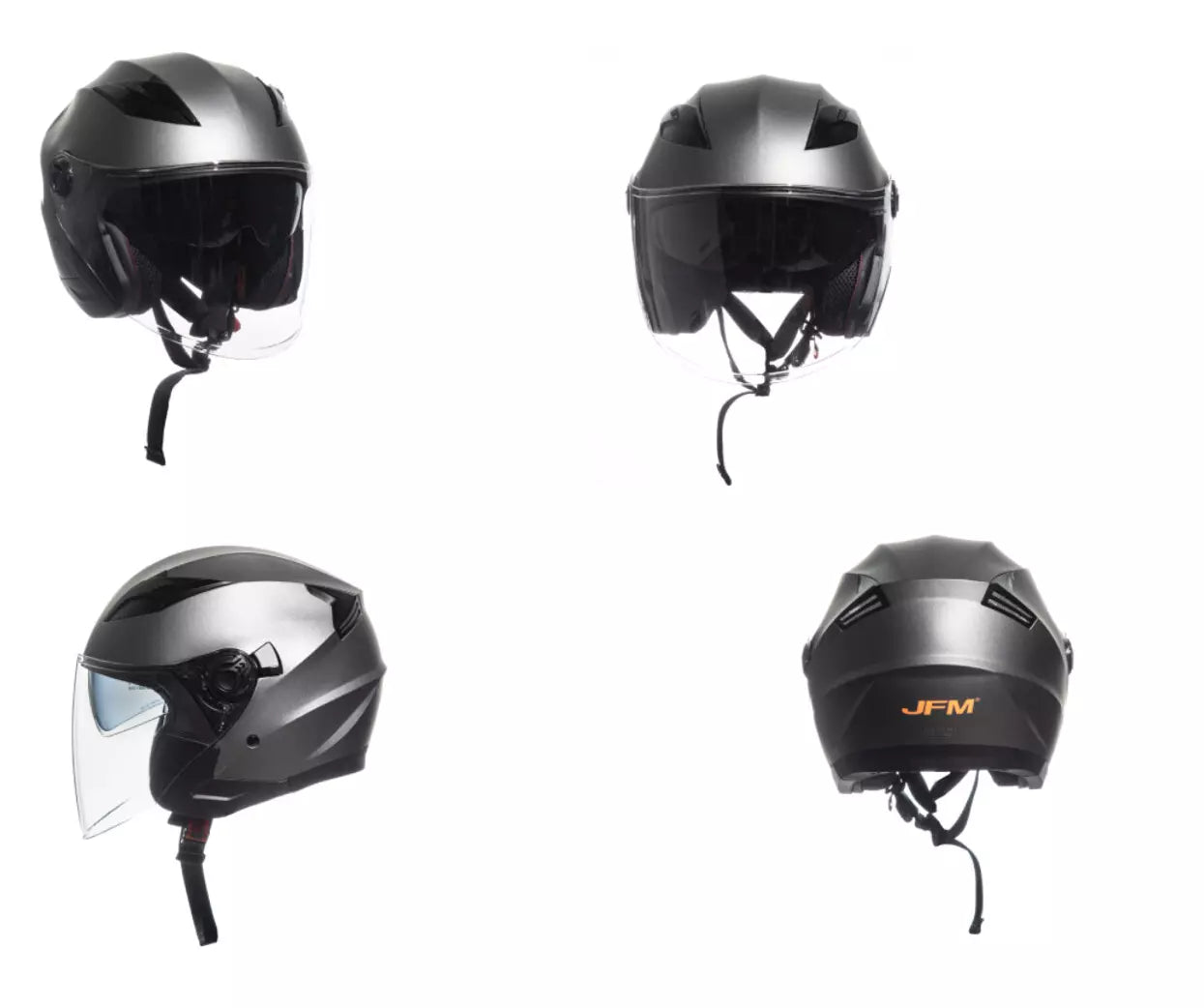 CASCO JET JFM 221 VISIERA LUNGA - antracite opaco