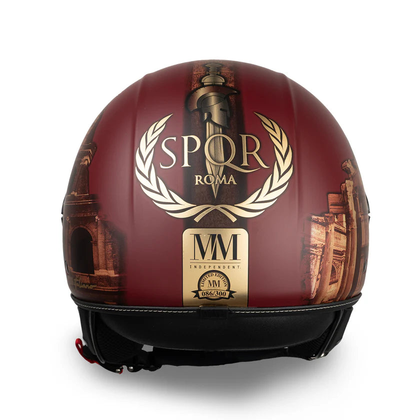 CASCO JET MM INDIPENDENT ROMA 3.0 A-VENTURA - rosso pompeiano, doppia visiera