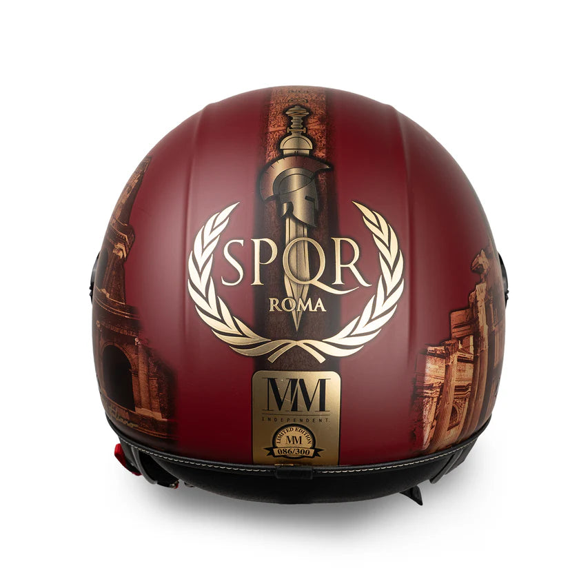 CASCO JET MM INDIPENDENT ROMA 3.0 A-VENTURA - rosso pompeiano, doppia visiera