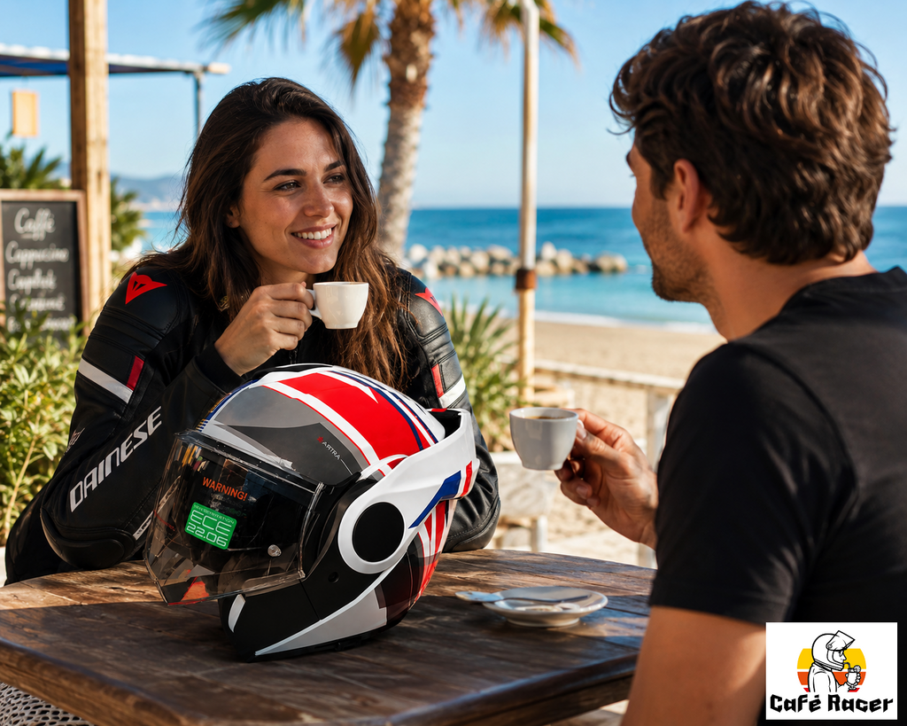 CASCO REVERSIBILE MPH ARTRA ECE 22.06 GRAFICA VISION - bianca/rosso/blu lucido