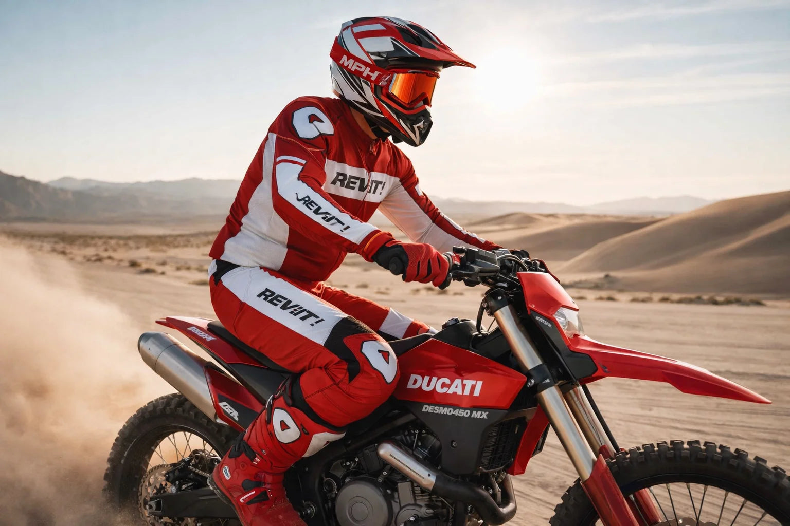 MASCHERA CROSS MPH OFF ROAD PRORACE - rosso bianco