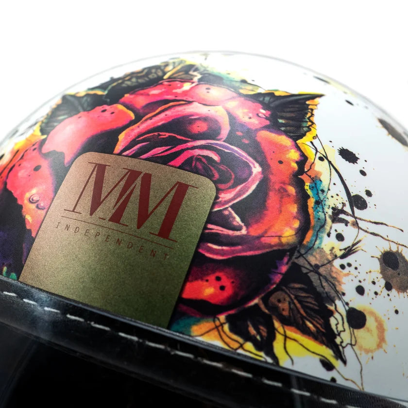 CASCO JET MM INDIPENDENT TATTOO ROSE - bianco opaco