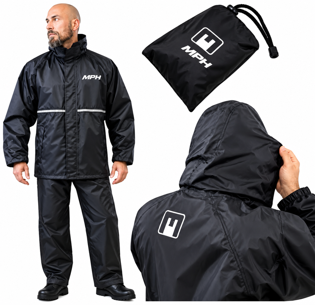 TUTA ANTIPIOGGIA MPH TEMPEST - 2 pezzi: giacca & pantalone - nero
